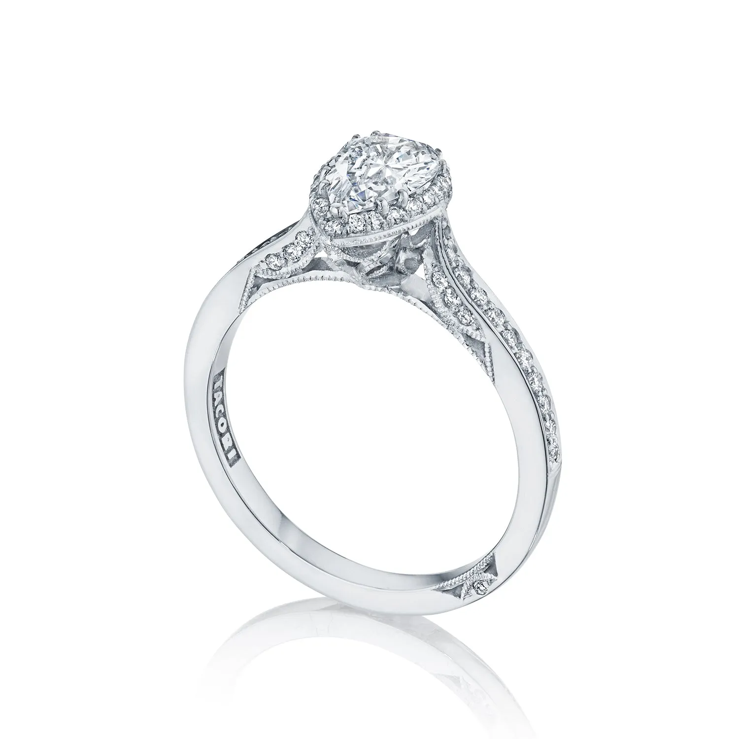 Dantela Pear Halo Engagement Ring