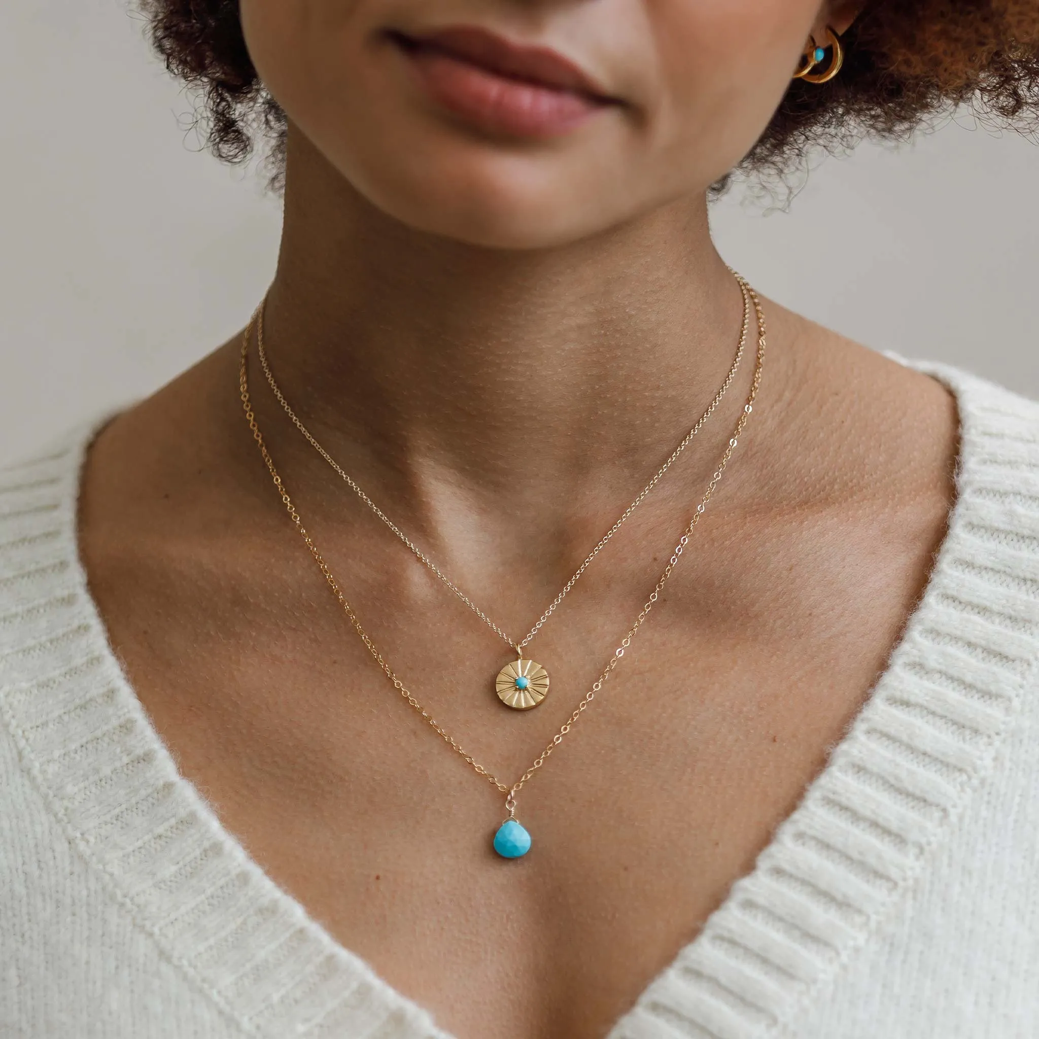 December Turquoise Birthstone Necklace