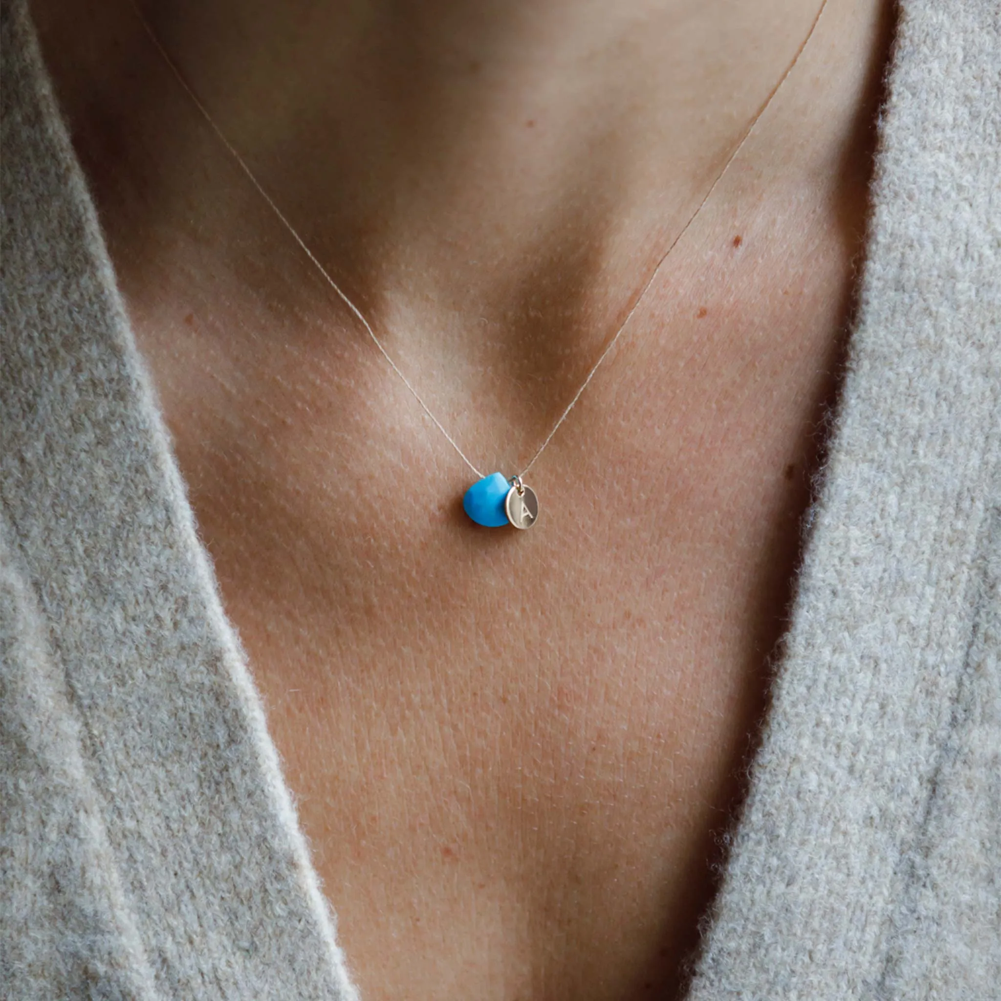 December Turquoise Birthstone Necklace