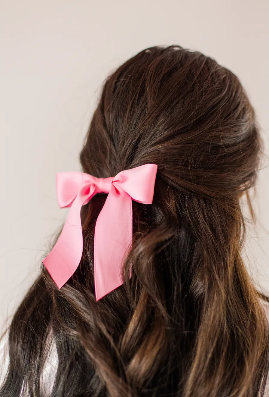 DELORA MATTE SATIN BOW BARRETTE