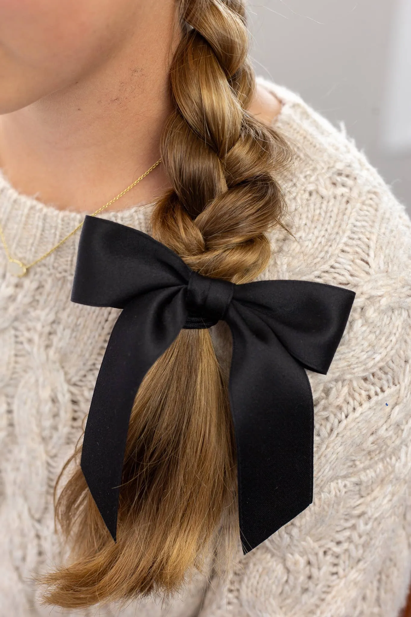 DELORA MATTE SATIN BOW BARRETTE