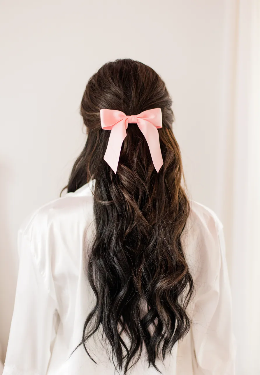 DELORA MATTE SATIN BOW BARRETTE