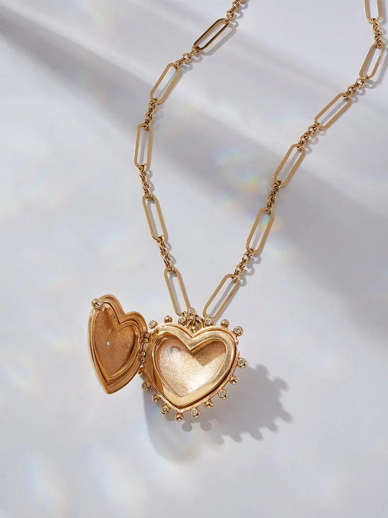 Dew Drop Heart Locket - Large