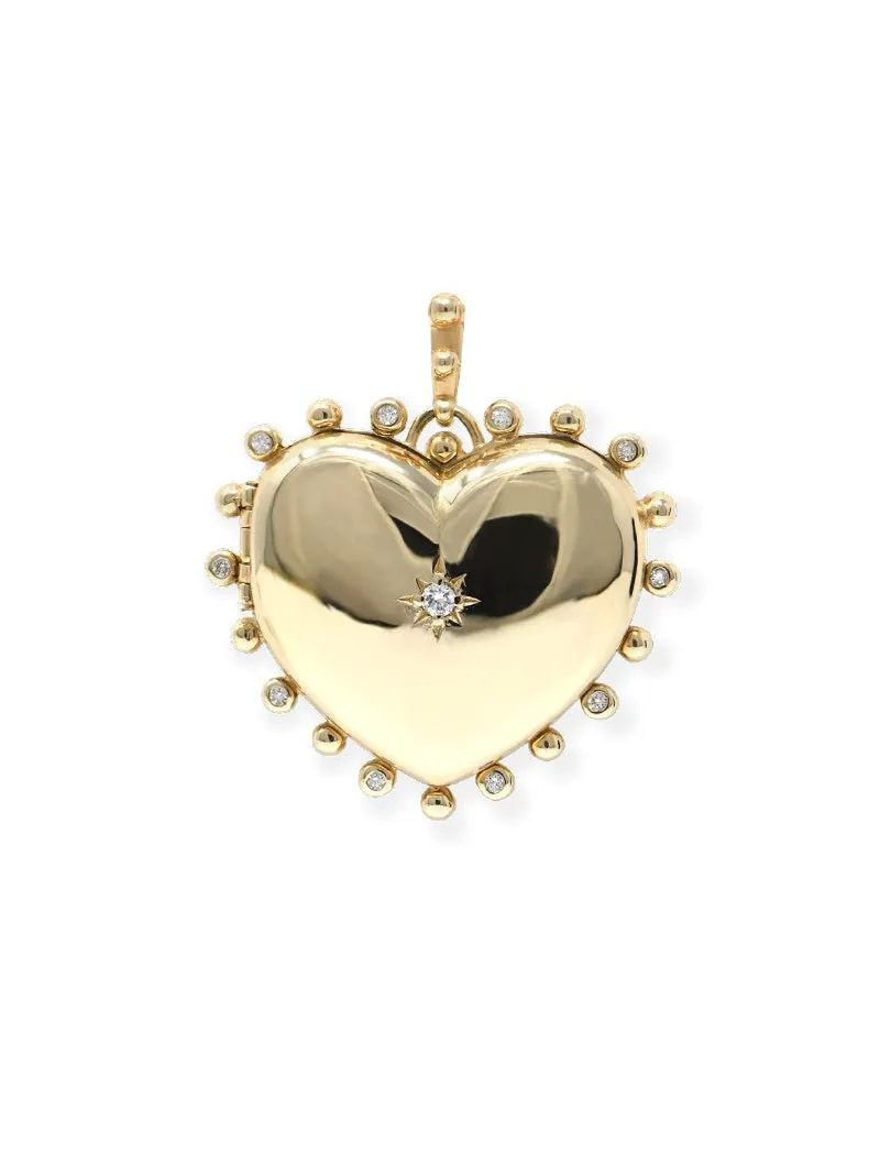 Dew Drop Heart Locket - Large