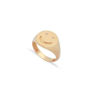 Diamond 14K Smiley Ring