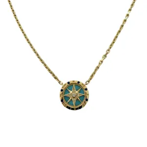 Diamond & Turquoise Compass Necklace