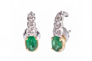 Diamond and Emerald Earrings