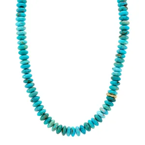 Diamond Disc and Turquoise Beaded Necklace