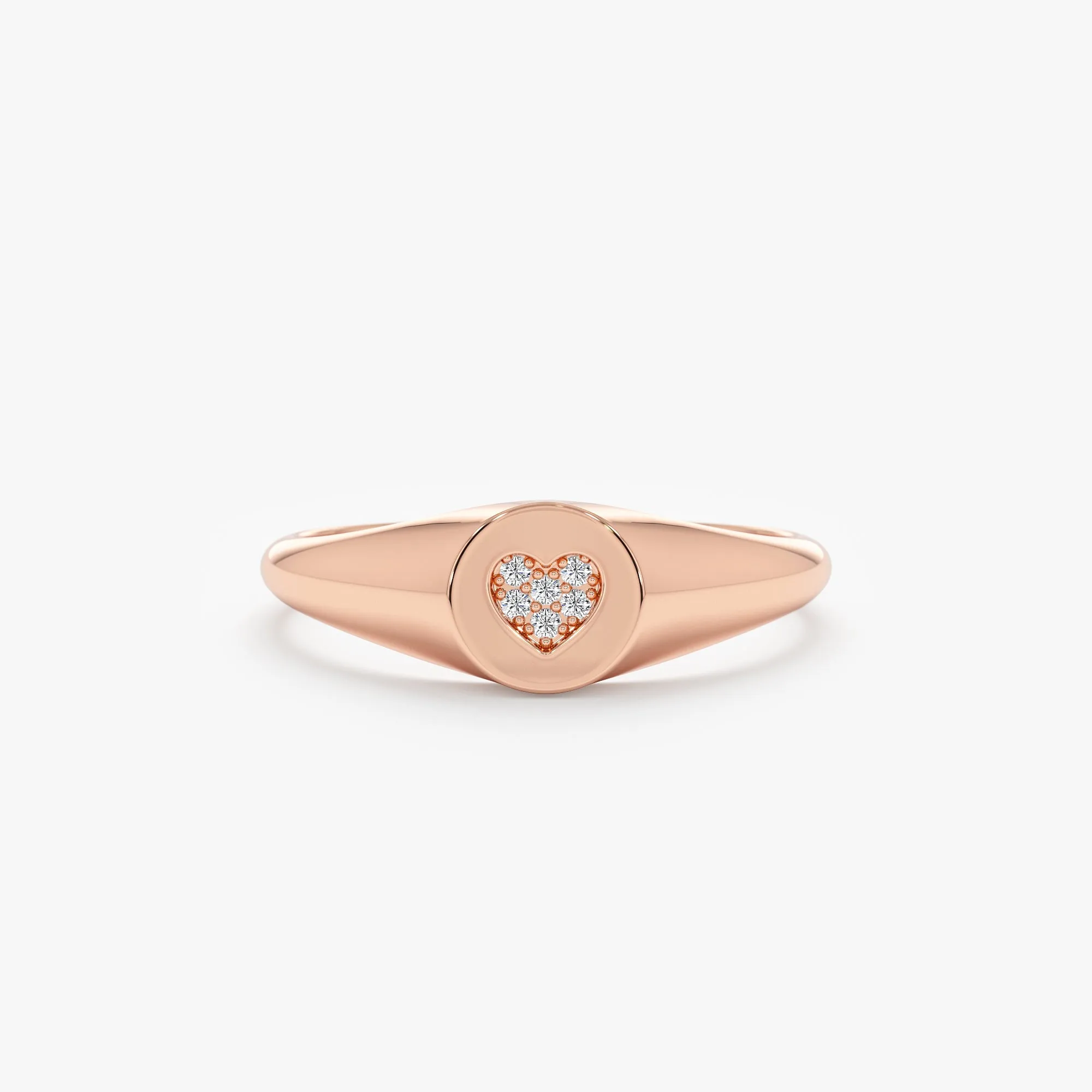 Diamond Heart Signet Ring, Kate