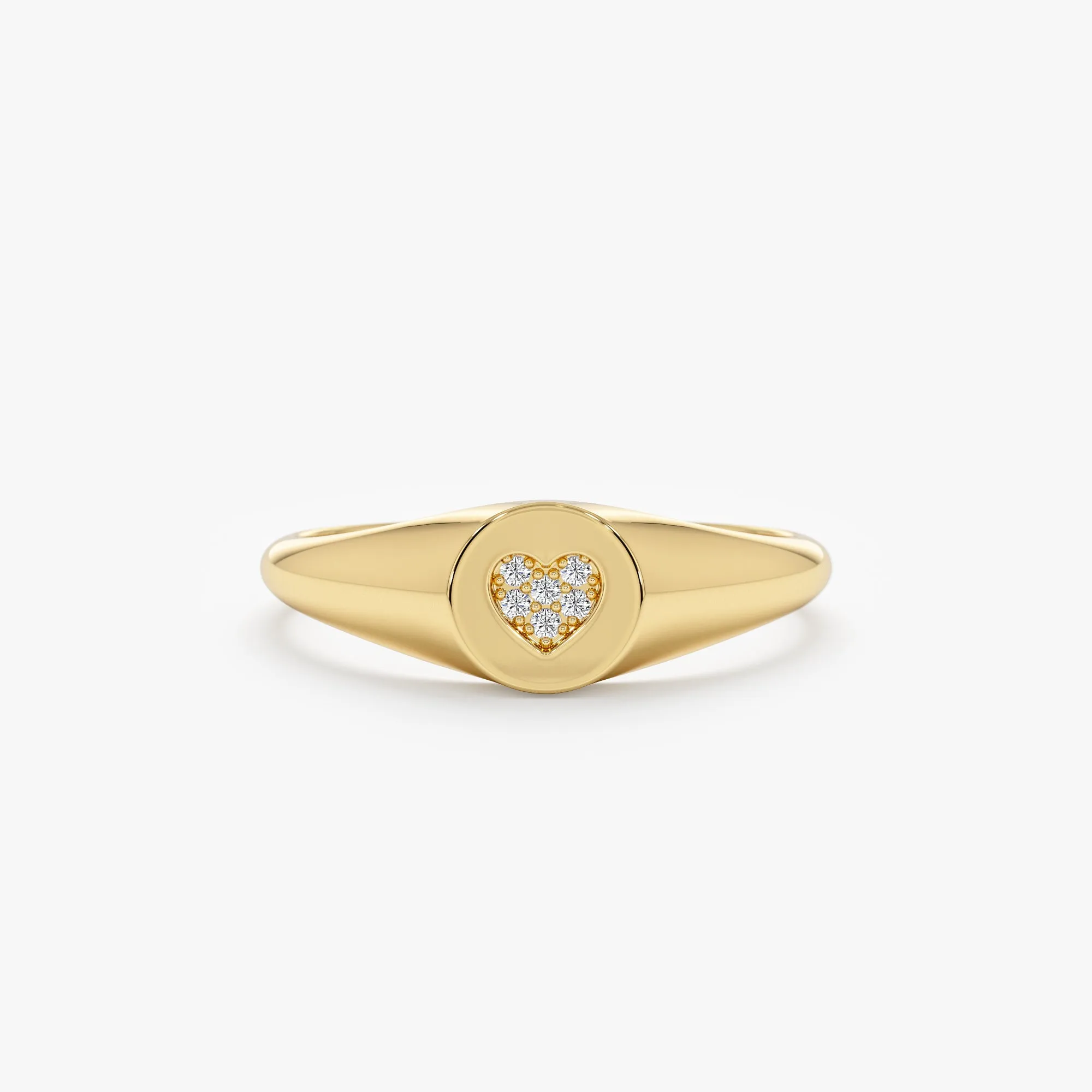 Diamond Heart Signet Ring, Kate