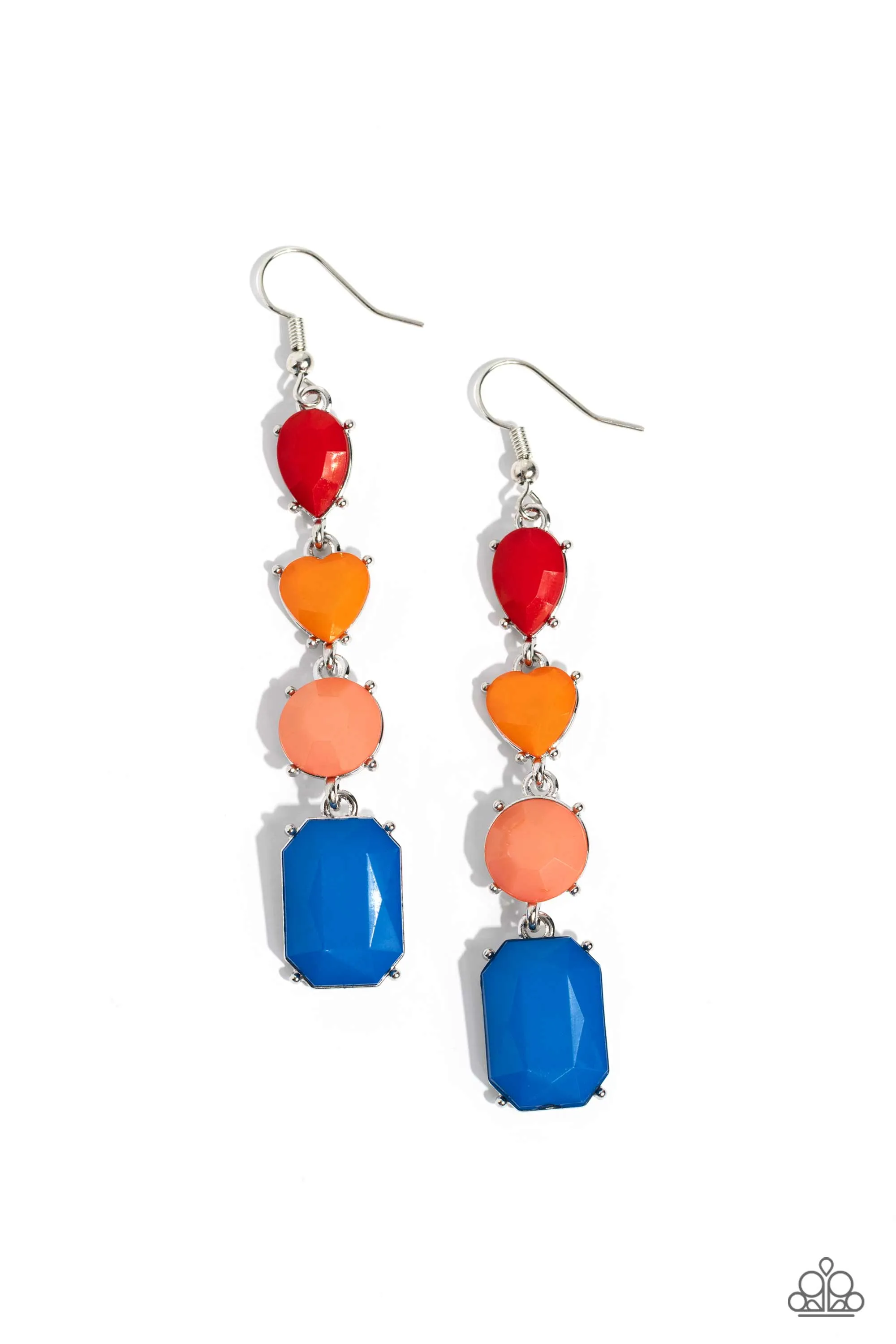 Earrings Aesthetic Assortment - Multi (Red/ Orange/Blue) E281