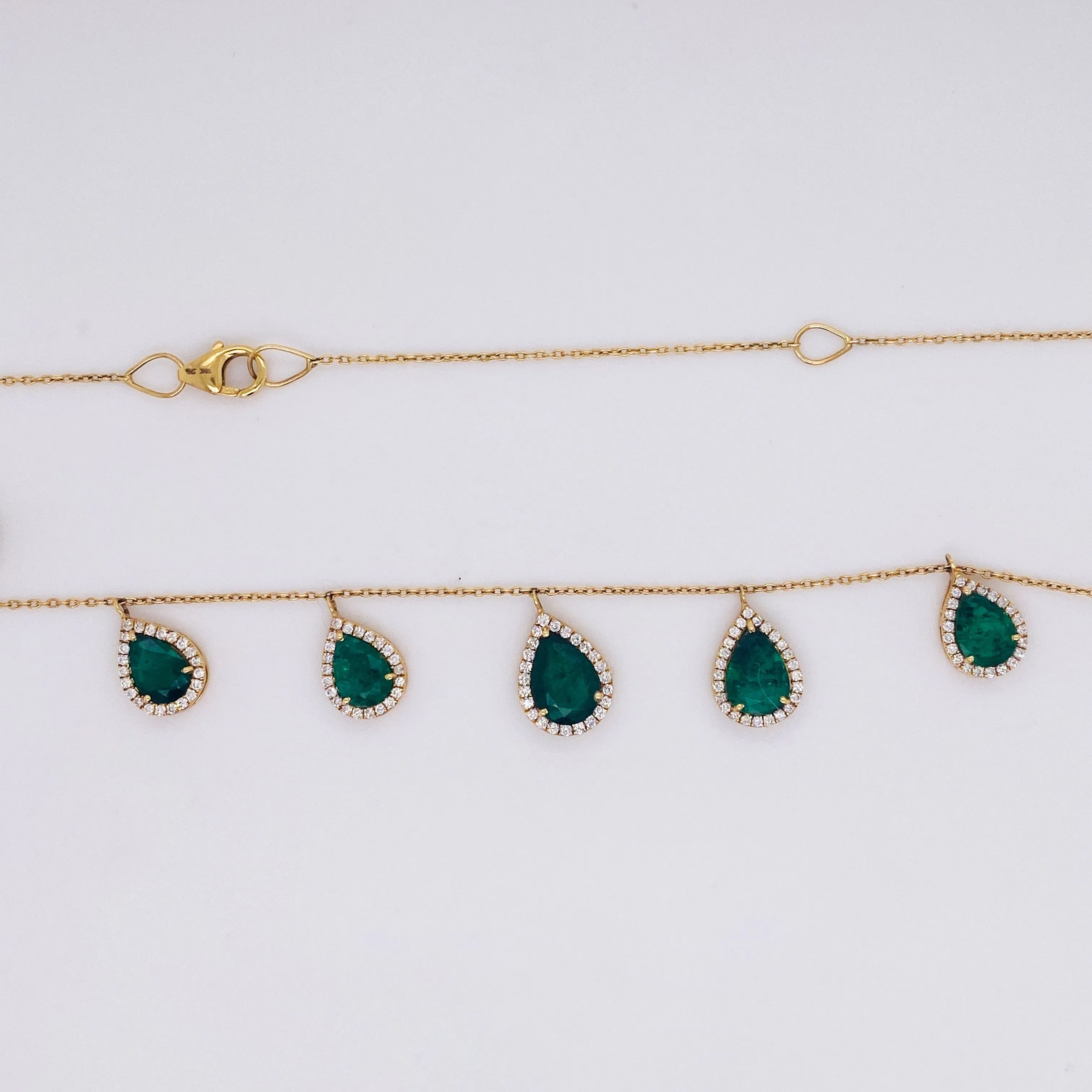 Emerald & Diamond Drop Necklace