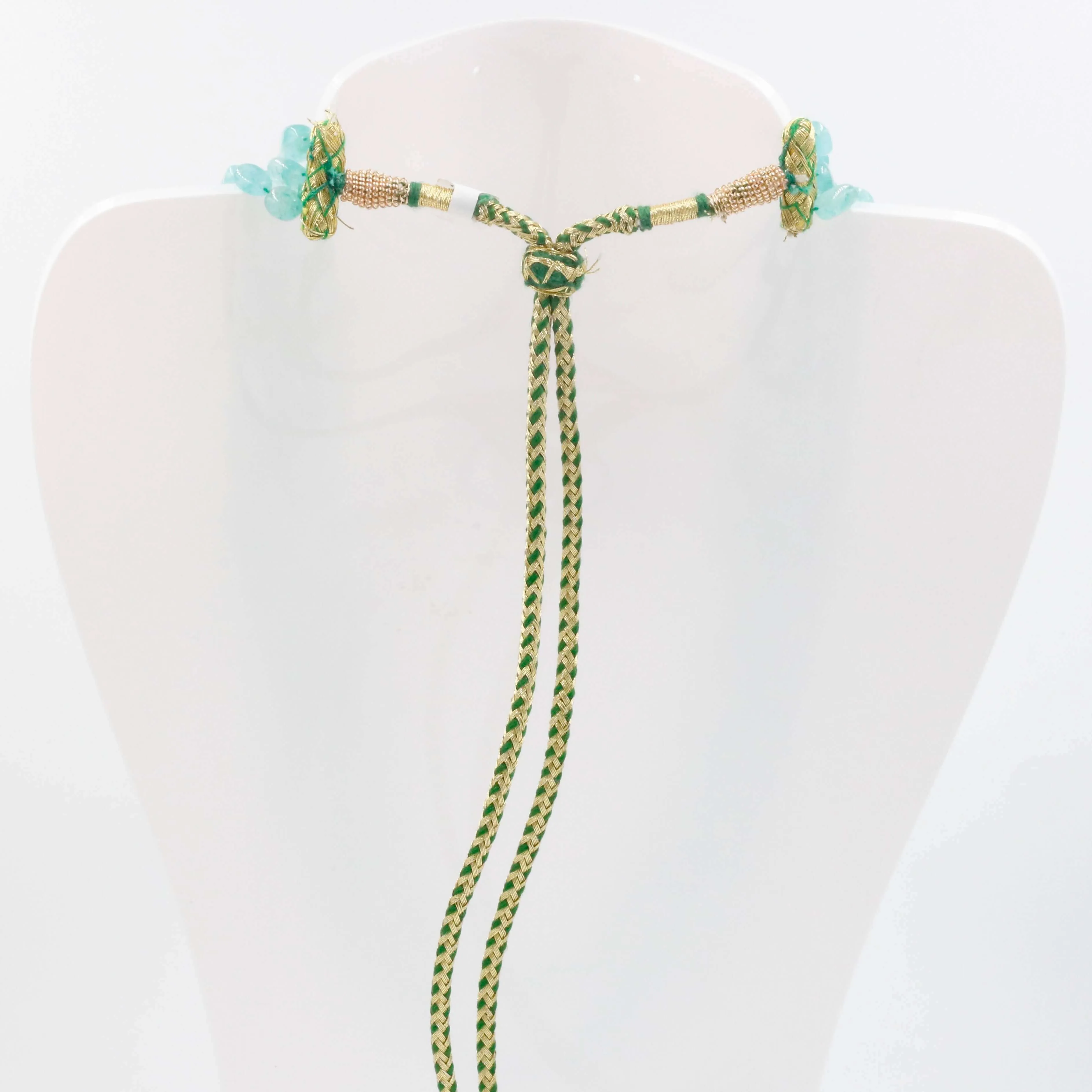 Emerald Beaded Necklace Gemstone Necklace Layered Necklace Long Necklace Green Necklace Indian Necklace Sarafa Necklace SKU: 6143082