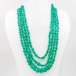 Emerald Beaded Necklace Gemstone Necklace Layered Necklace Long Necklace Green Necklace Indian Necklace Sarafa Necklace SKU: 6143084