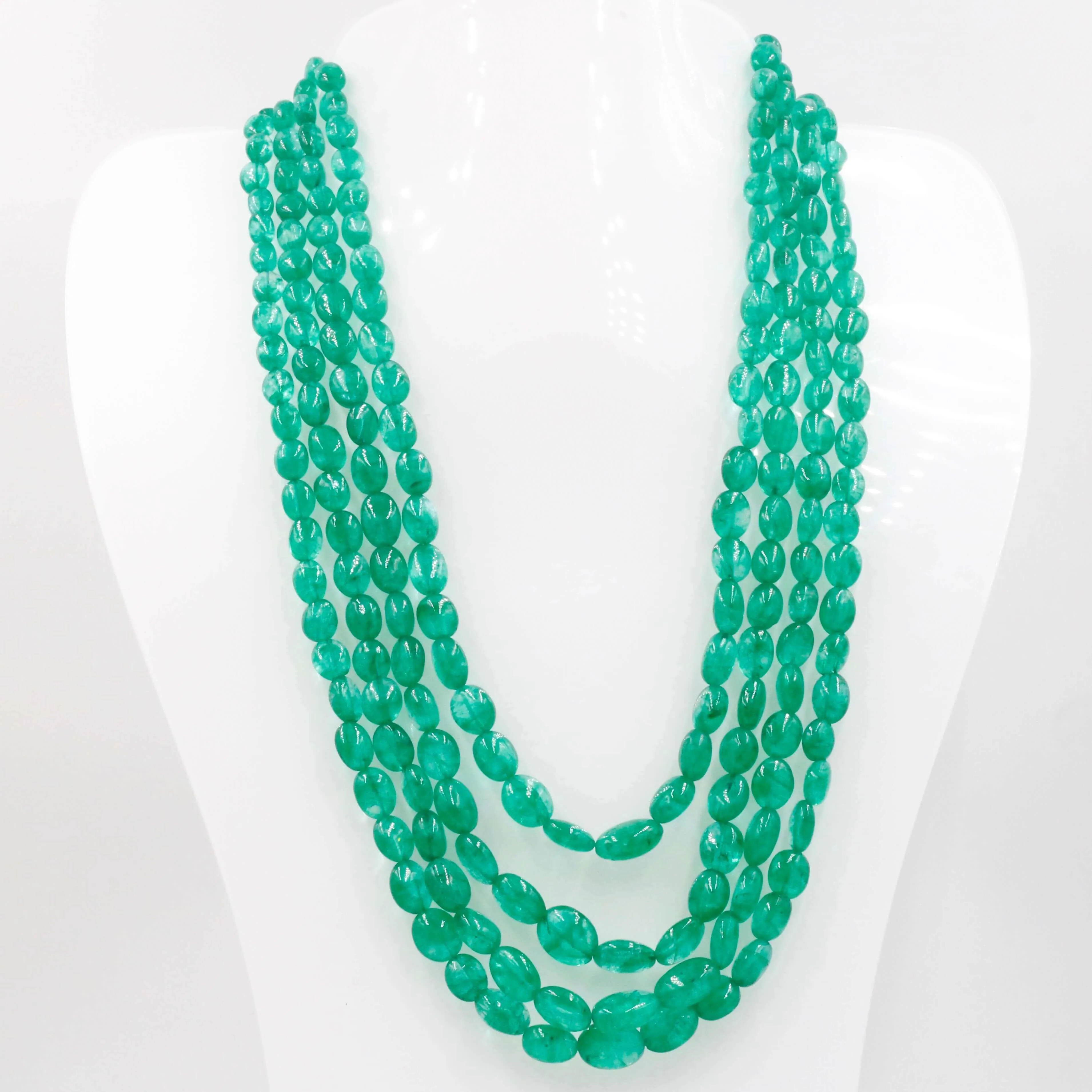 Emerald Beaded Necklace Gemstone Necklace Layered Necklace Long Necklace Green Necklace Indian Necklace Sarafa Necklace SKU: 6143084