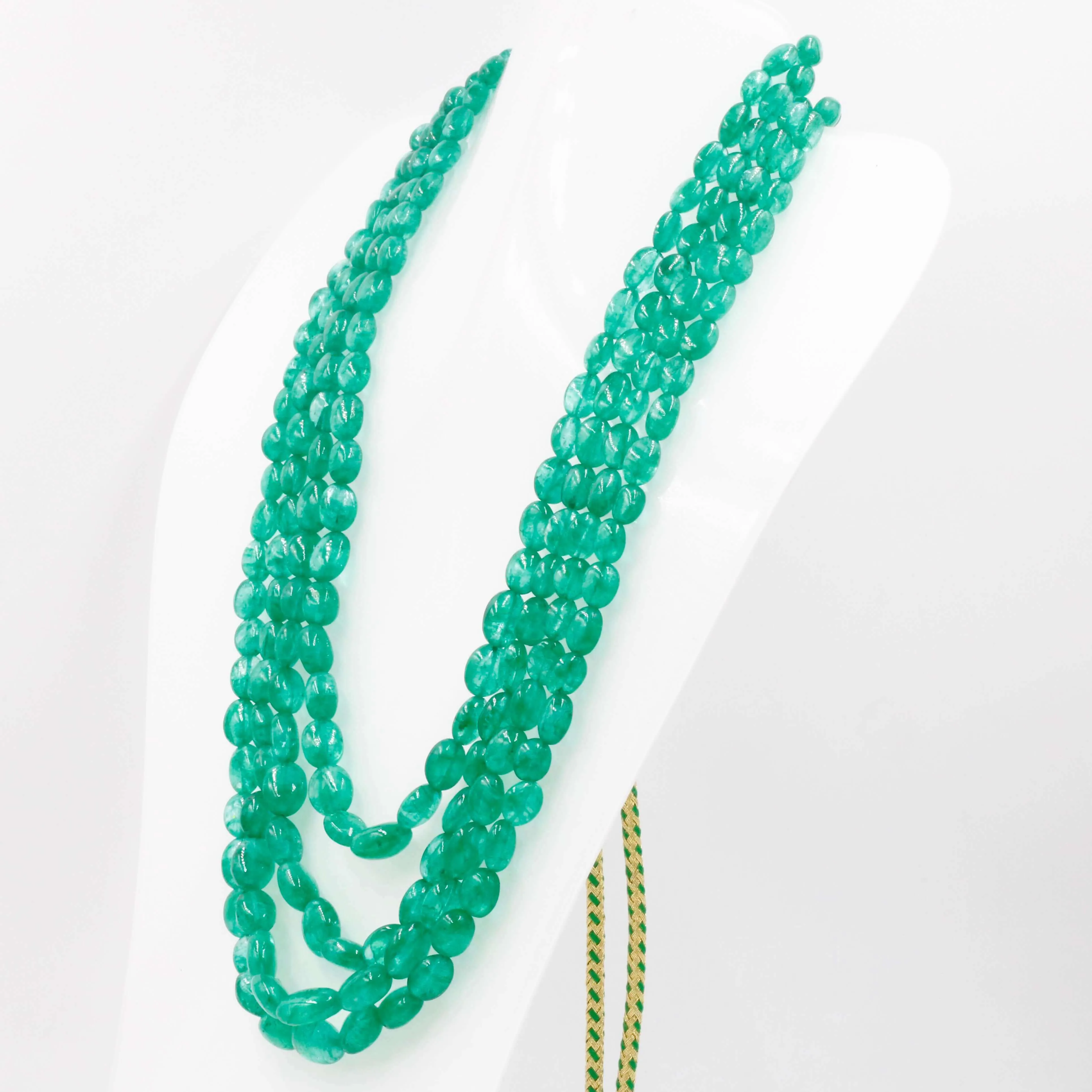 Emerald Beaded Necklace Gemstone Necklace Layered Necklace Long Necklace Green Necklace Indian Necklace Sarafa Necklace SKU: 6143084