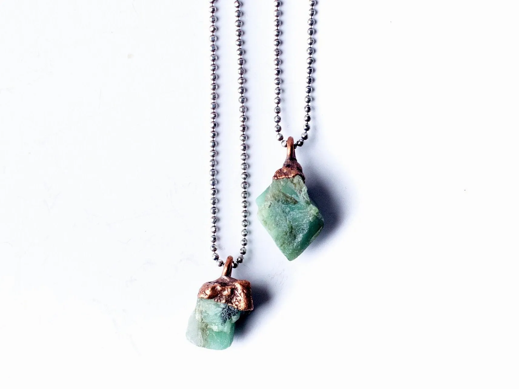 Emerald crystal necklace | Raw emerald necklace