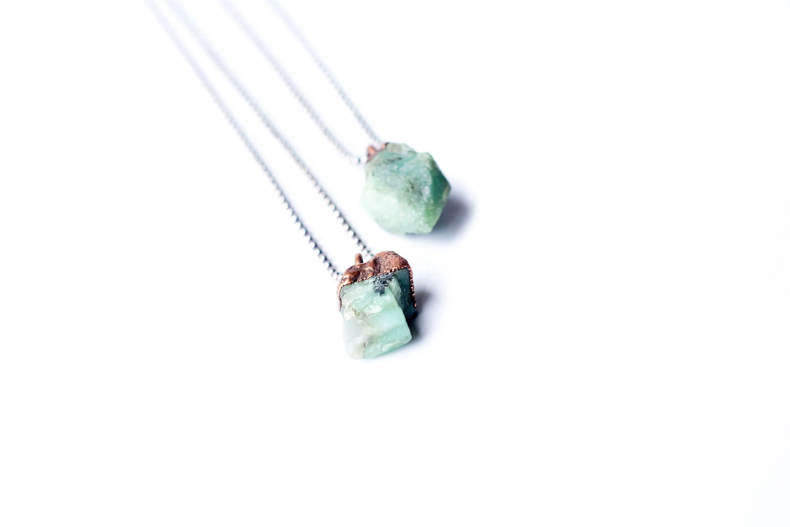 Emerald crystal necklace | Raw emerald necklace