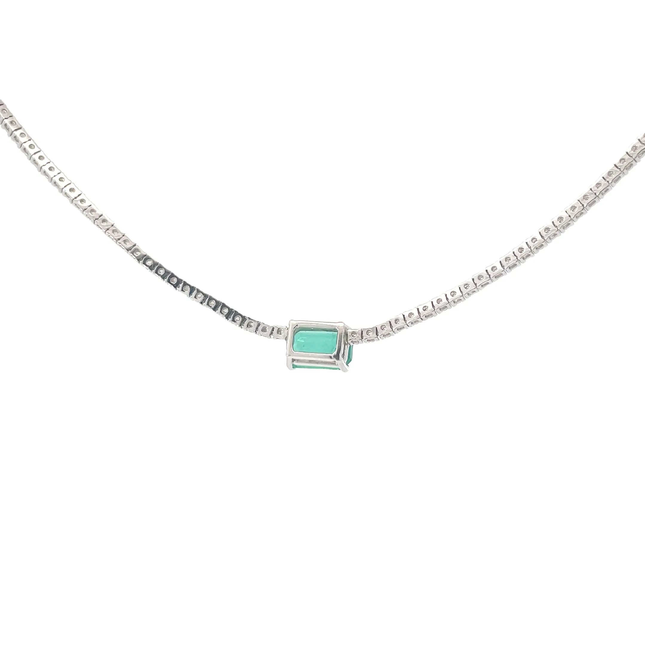 Emerald Diamond Tennis Necklace