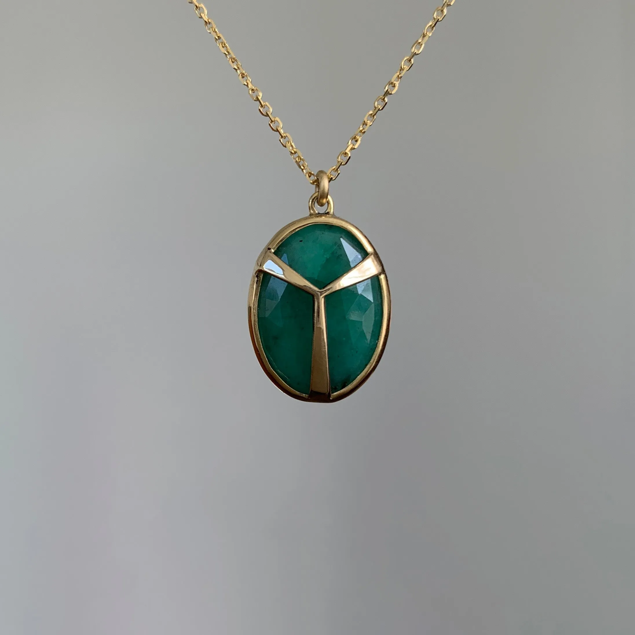 Emerald Lucky Scarab Pendant