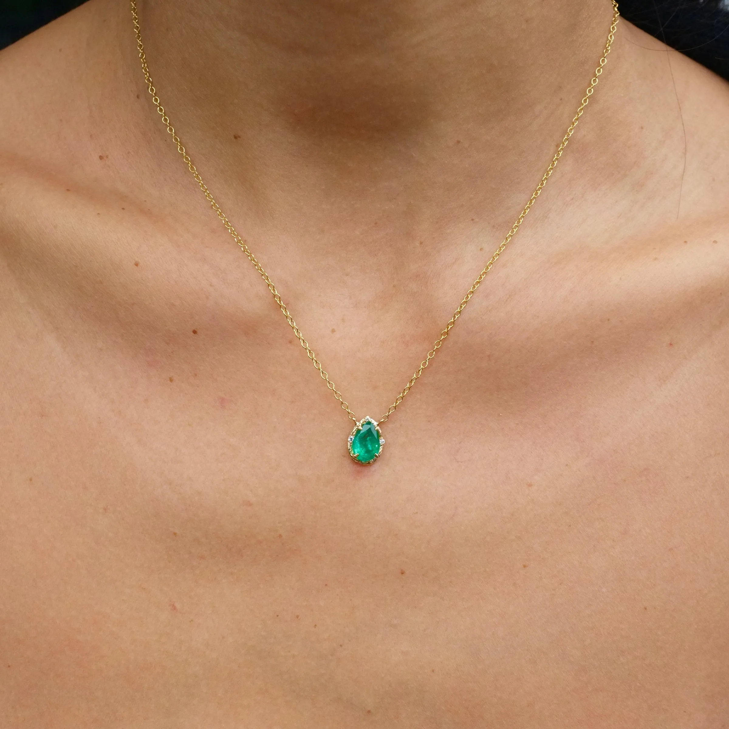 Emerald Teardrop Necklace