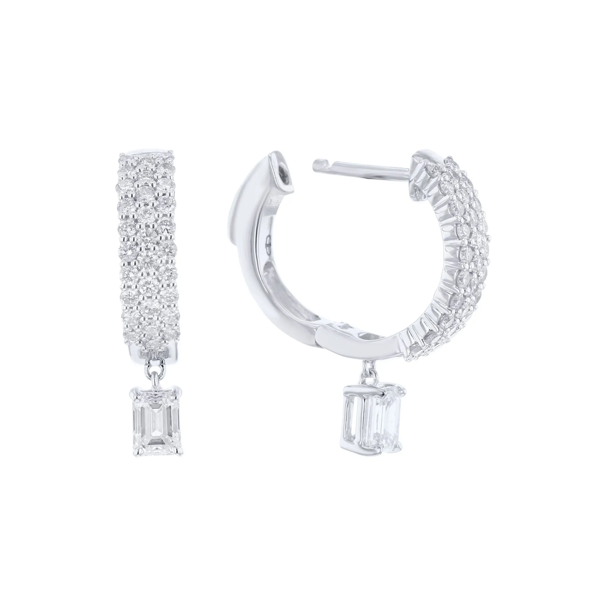 Everly Emerald Cut Diamond Drop Earrings