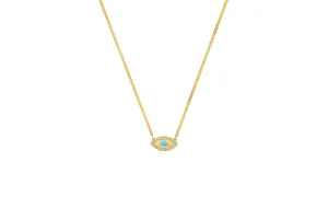 Evil Eye Necklace w/ Turquoise Marquise