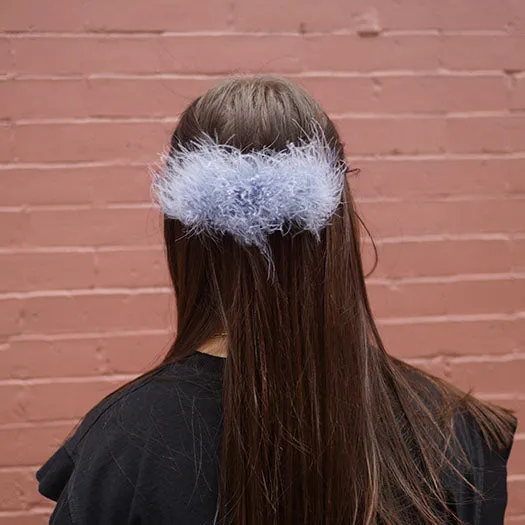 Feather Hair Pin - White, Gray and Pink