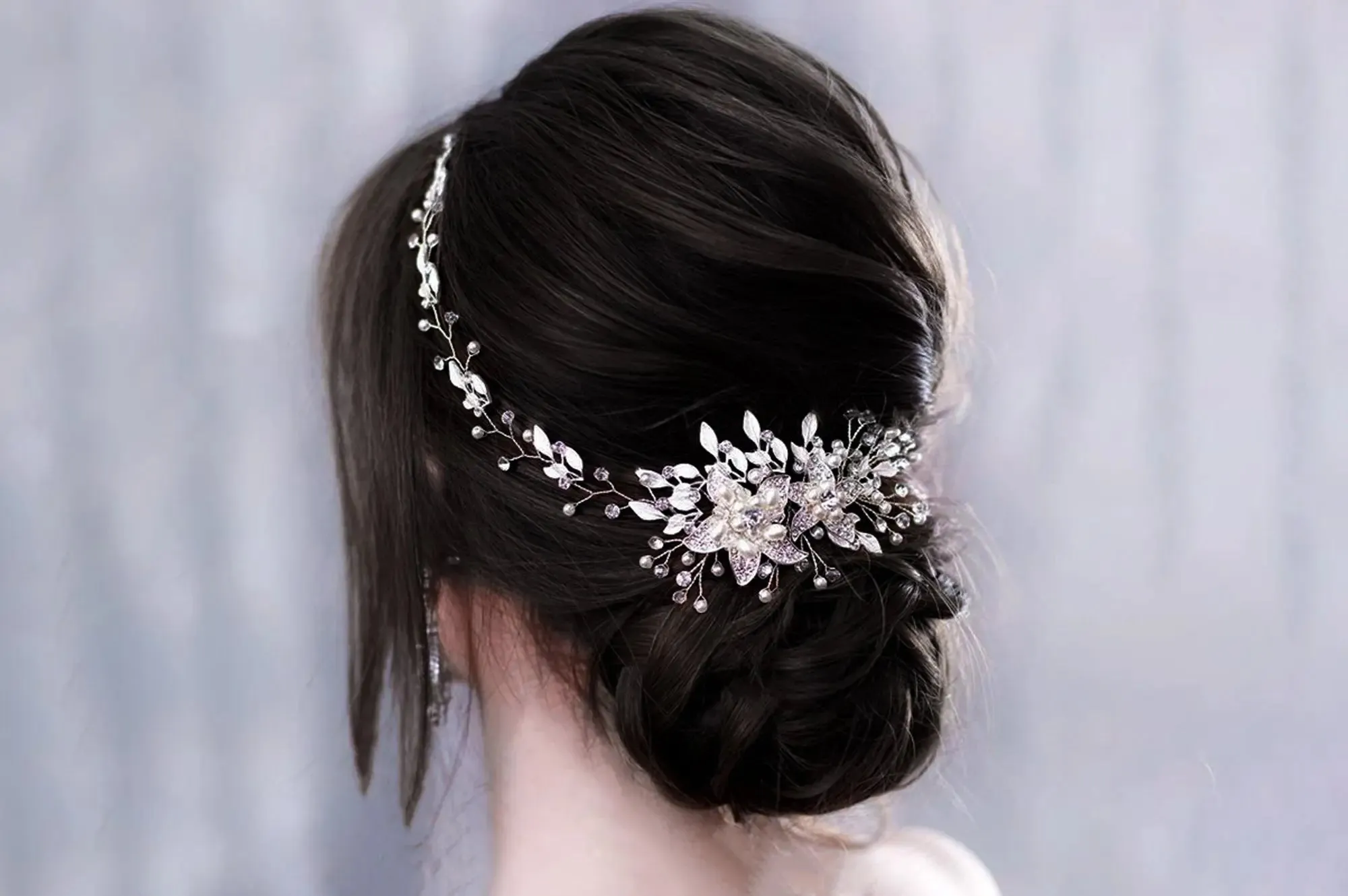 Floral Hair Comb, Flower Hair Comb Bridal Headpiece, Hair Accessories For Bride, Hair Piece Wedding Day, Floral Hair Piece, Pearl Hair Comb