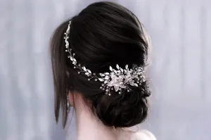 Floral Hair Comb, Flower Hair Comb Bridal Headpiece, Hair Accessories For Bride, Hair Piece Wedding Day, Floral Hair Piece, Pearl Hair Comb