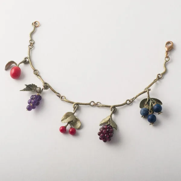 Gemstone Fruit Charm Bracelet