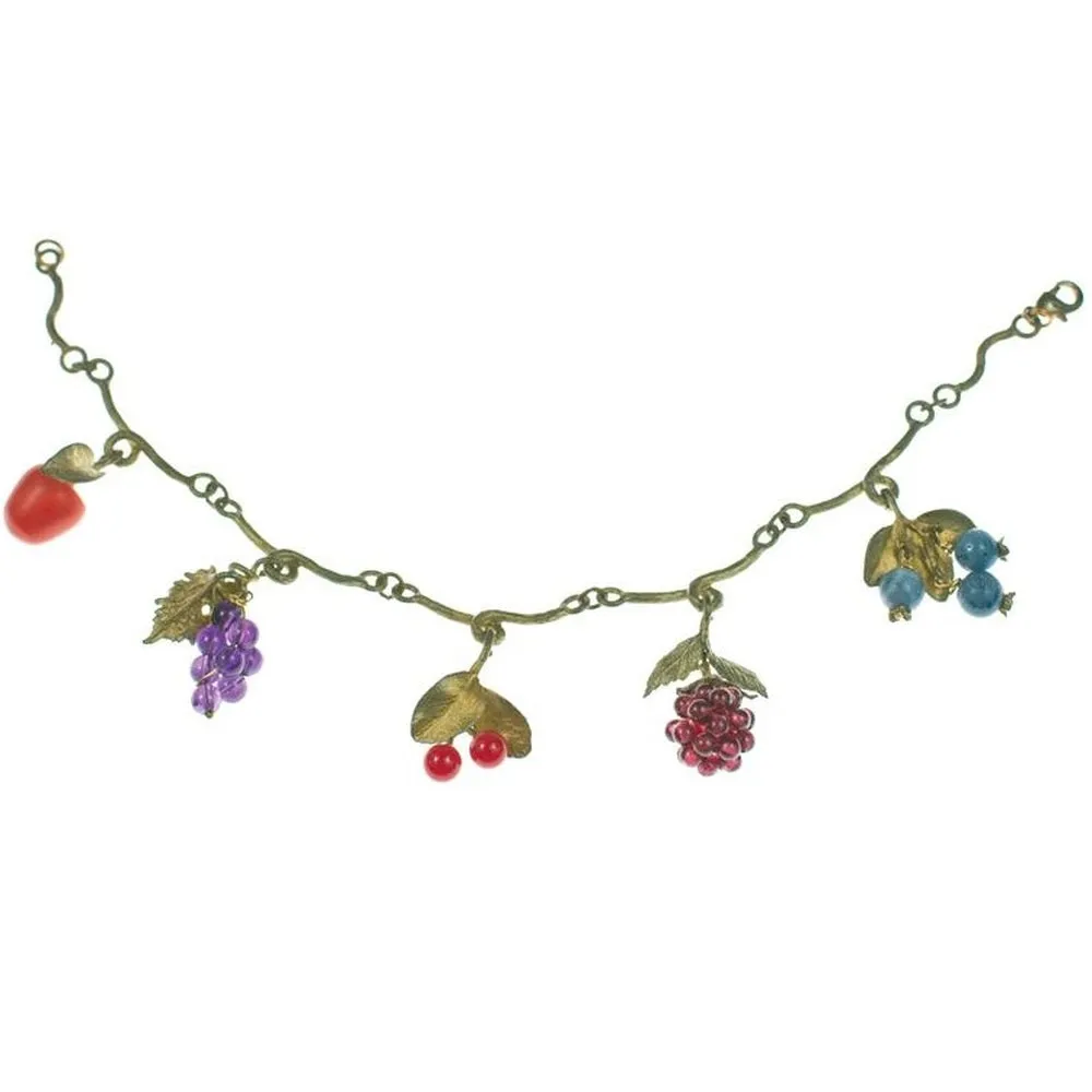 Gemstone Fruit Charm Bracelet