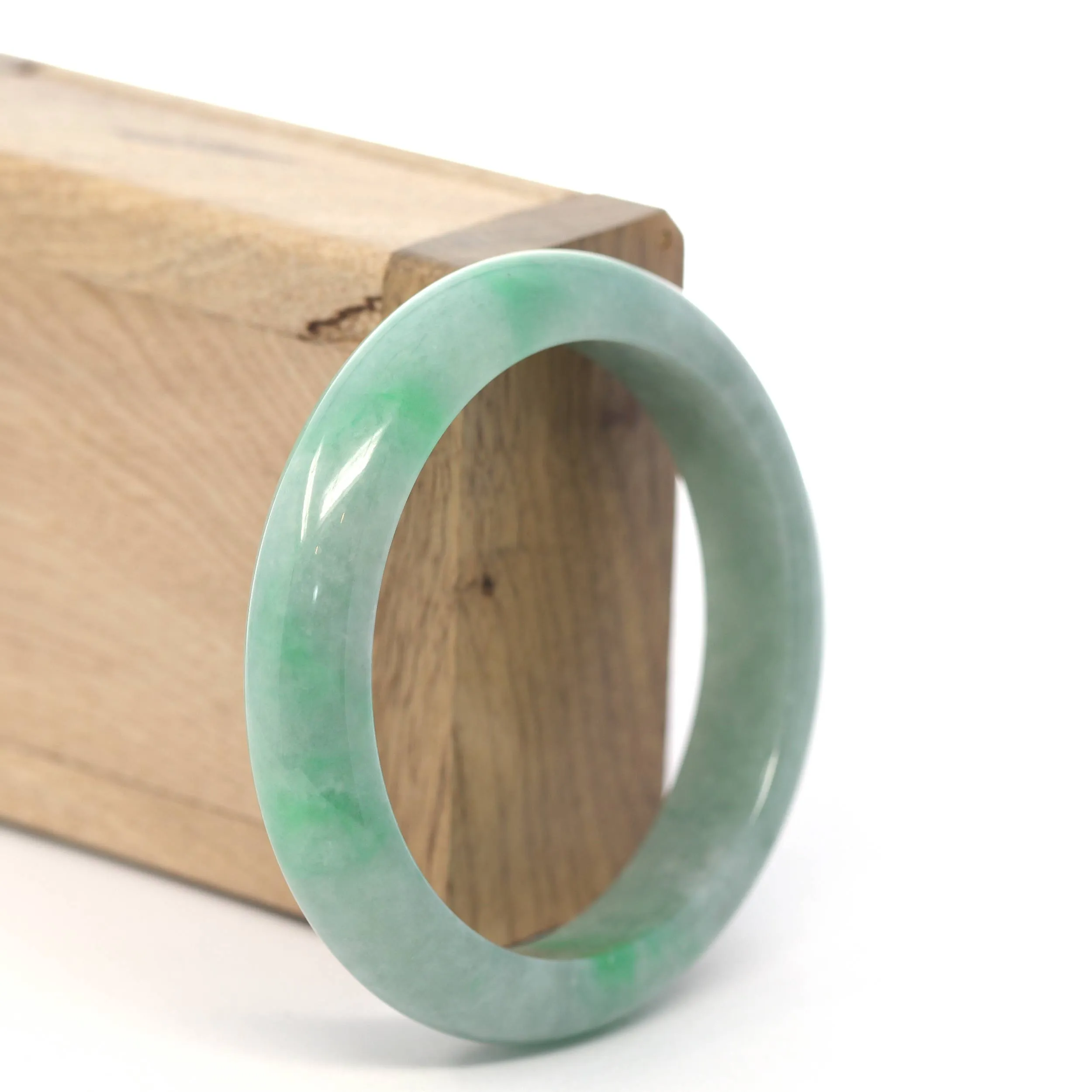 Genuine Burmese Forest Green Jadeite Jade Bangle Bracelet (56 mm) #219