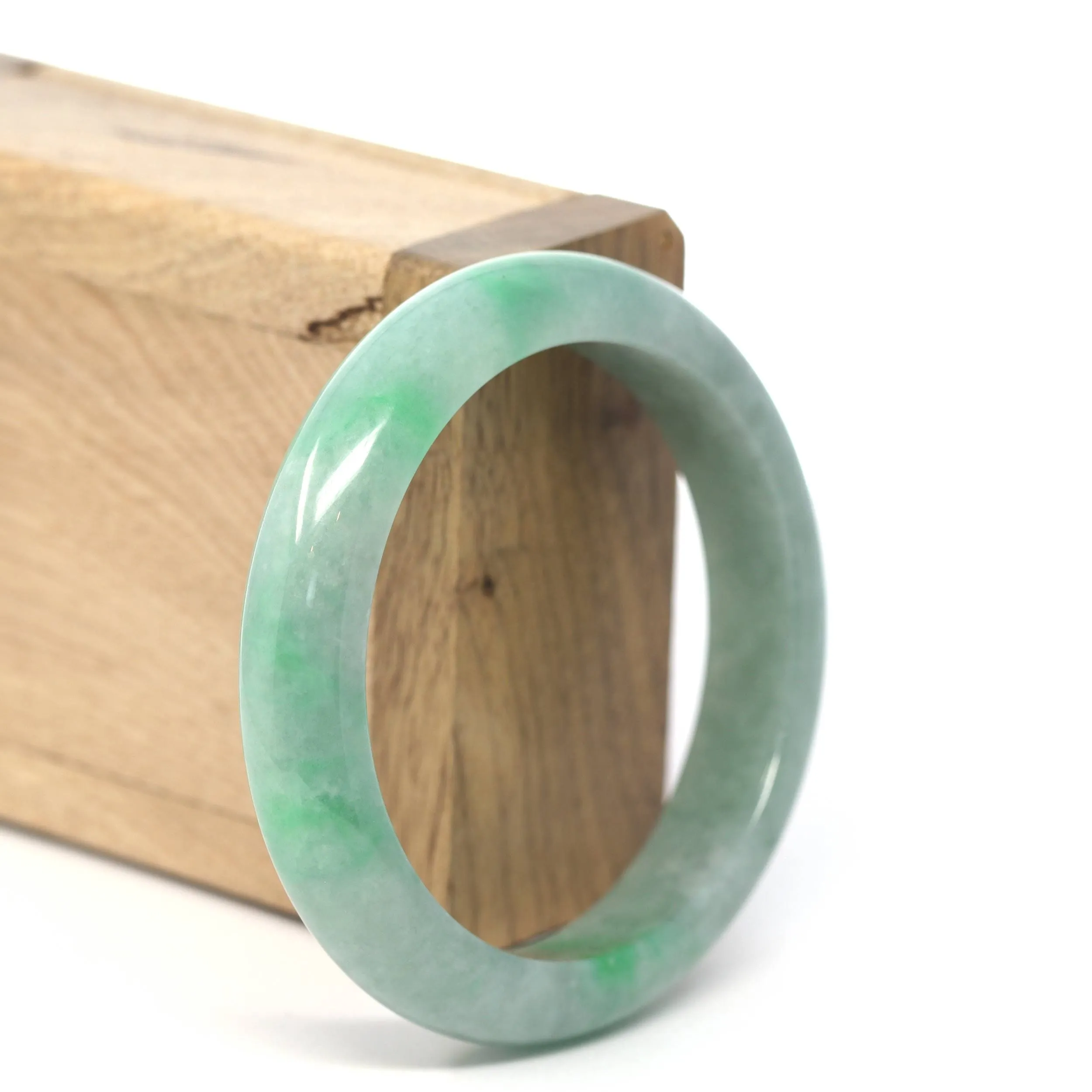 Genuine Burmese Forest Green Jadeite Jade Bangle Bracelet (56 mm) #219