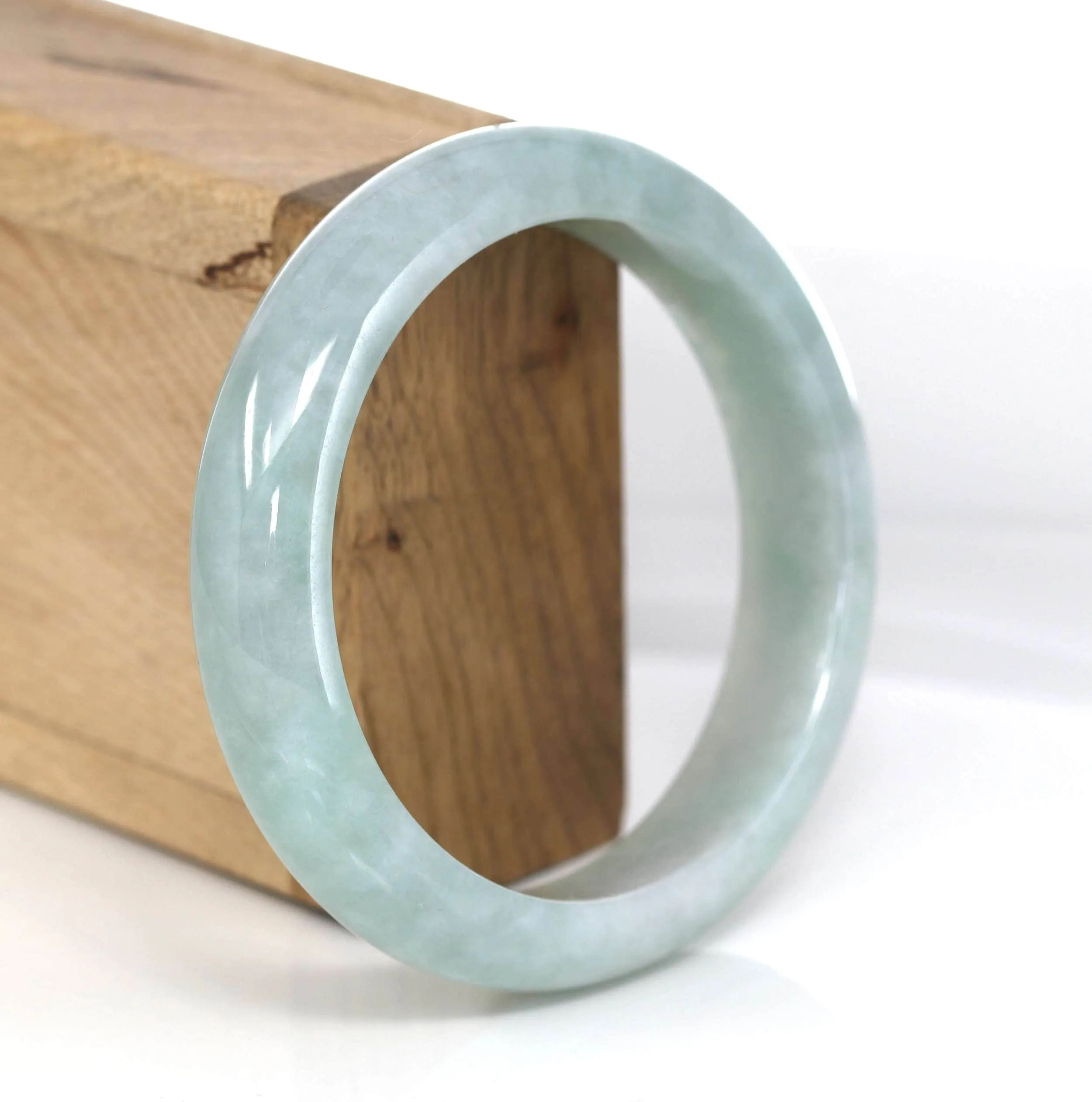 Genuine Burmese Green Jadeite Jade Bangle Bracelet (59.16 mm) #486