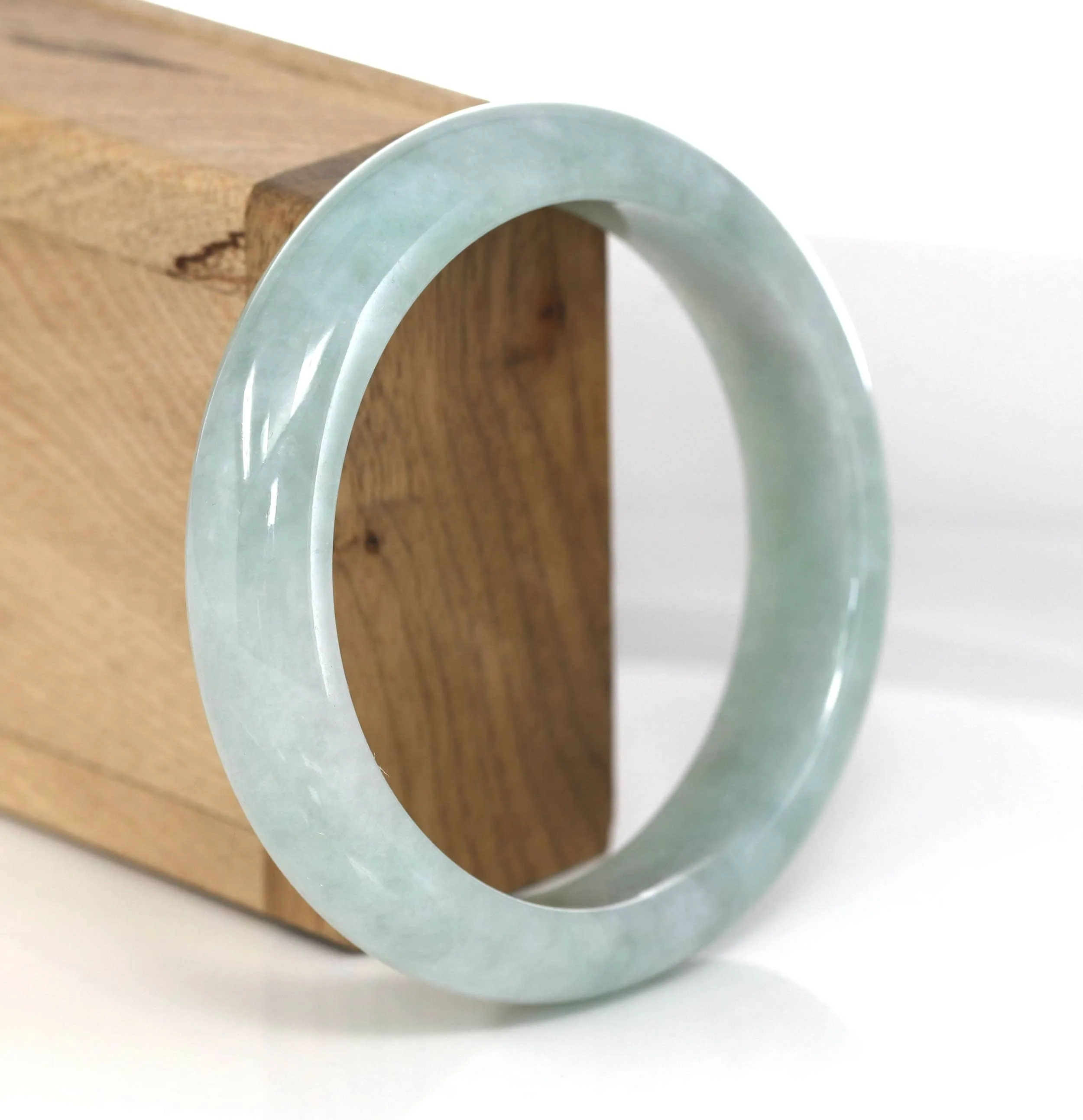 Genuine Burmese Green Jadeite Jade Bangle Bracelet (59.16 mm) #486