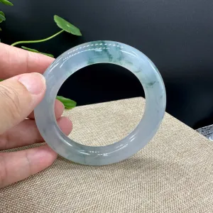 Genuine Burmese High-end Jade Jadeite Oval Bangle Bracelet (58.1mm )( Collectibles )