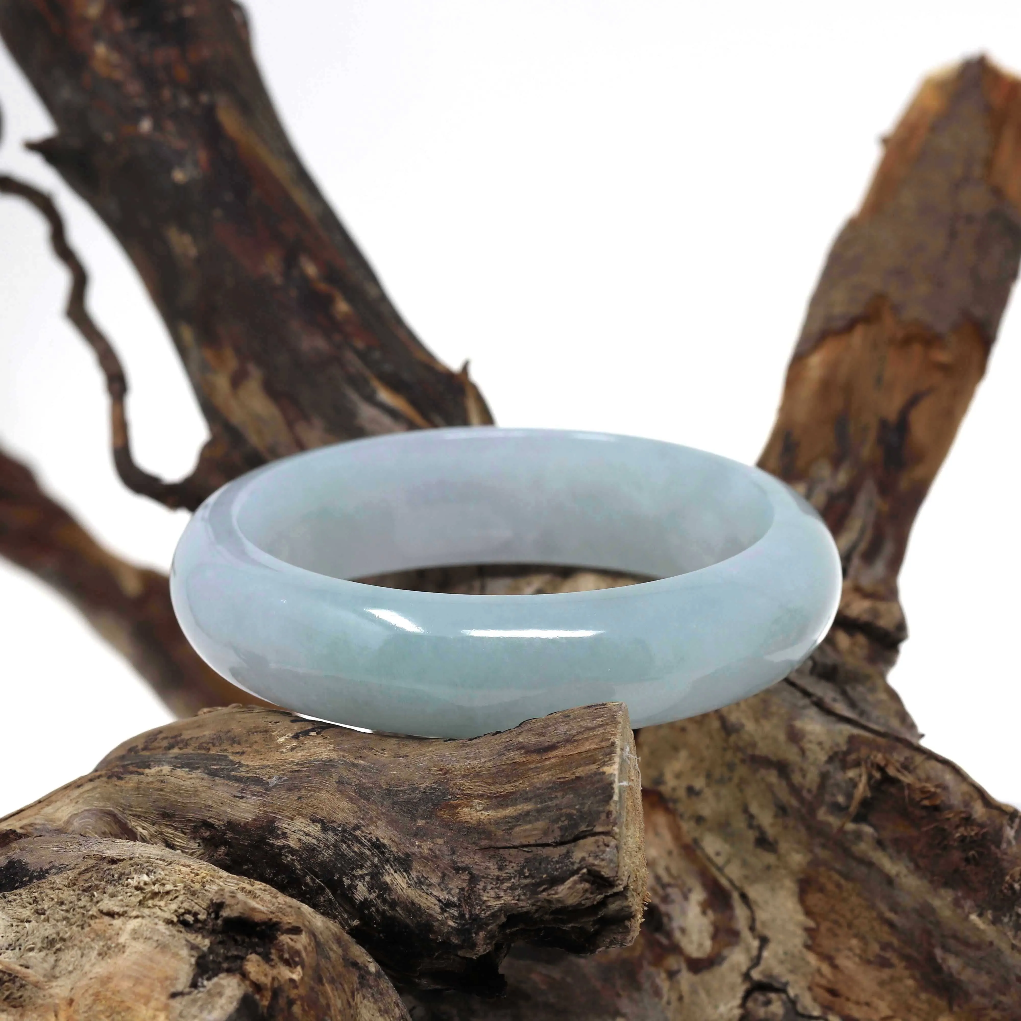 Genuine Burmese Ice Jadeite Jade Bangle Bracelet ( 57.4 mm )#109