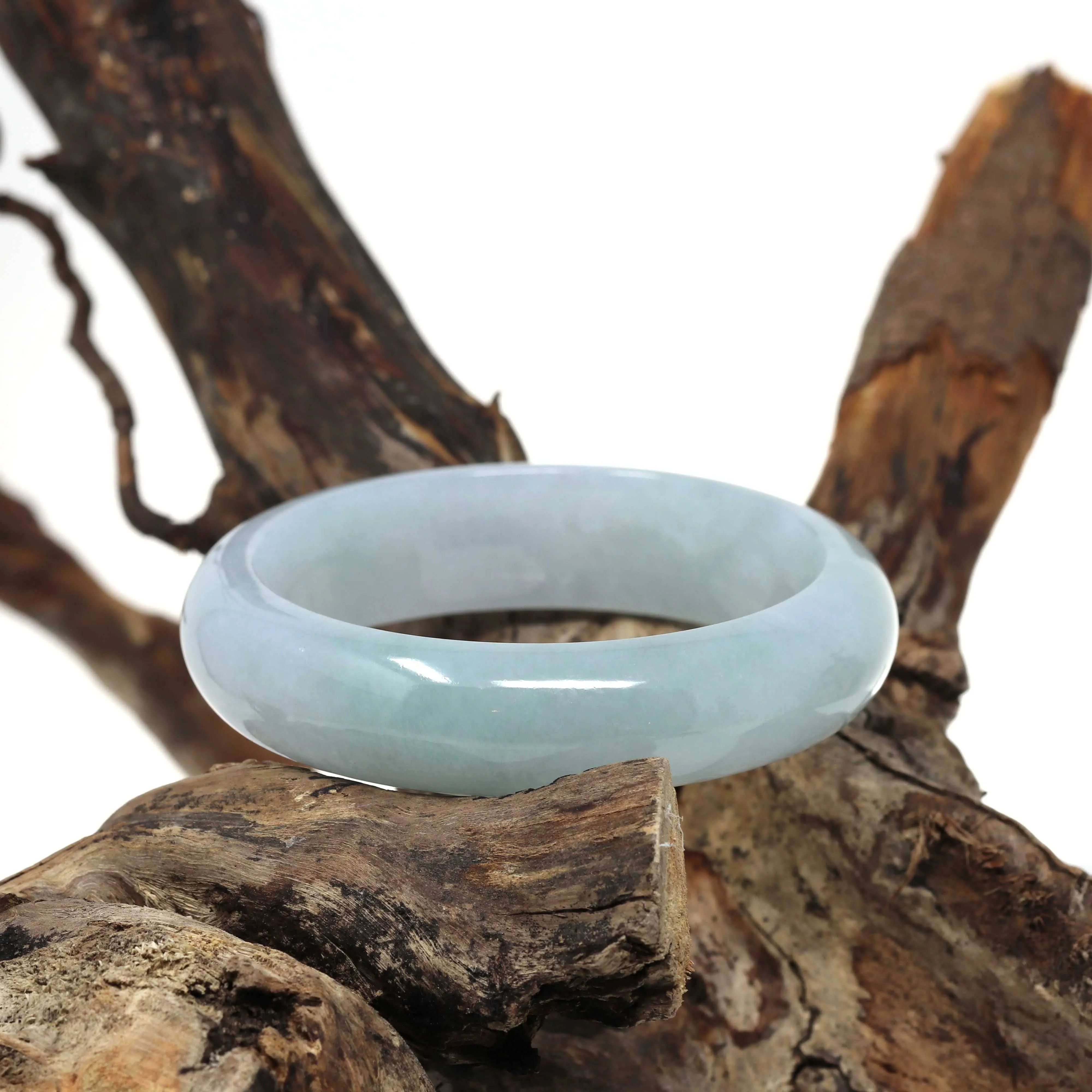 Genuine Burmese Ice Jadeite Jade Bangle Bracelet ( 57.4 mm )#109