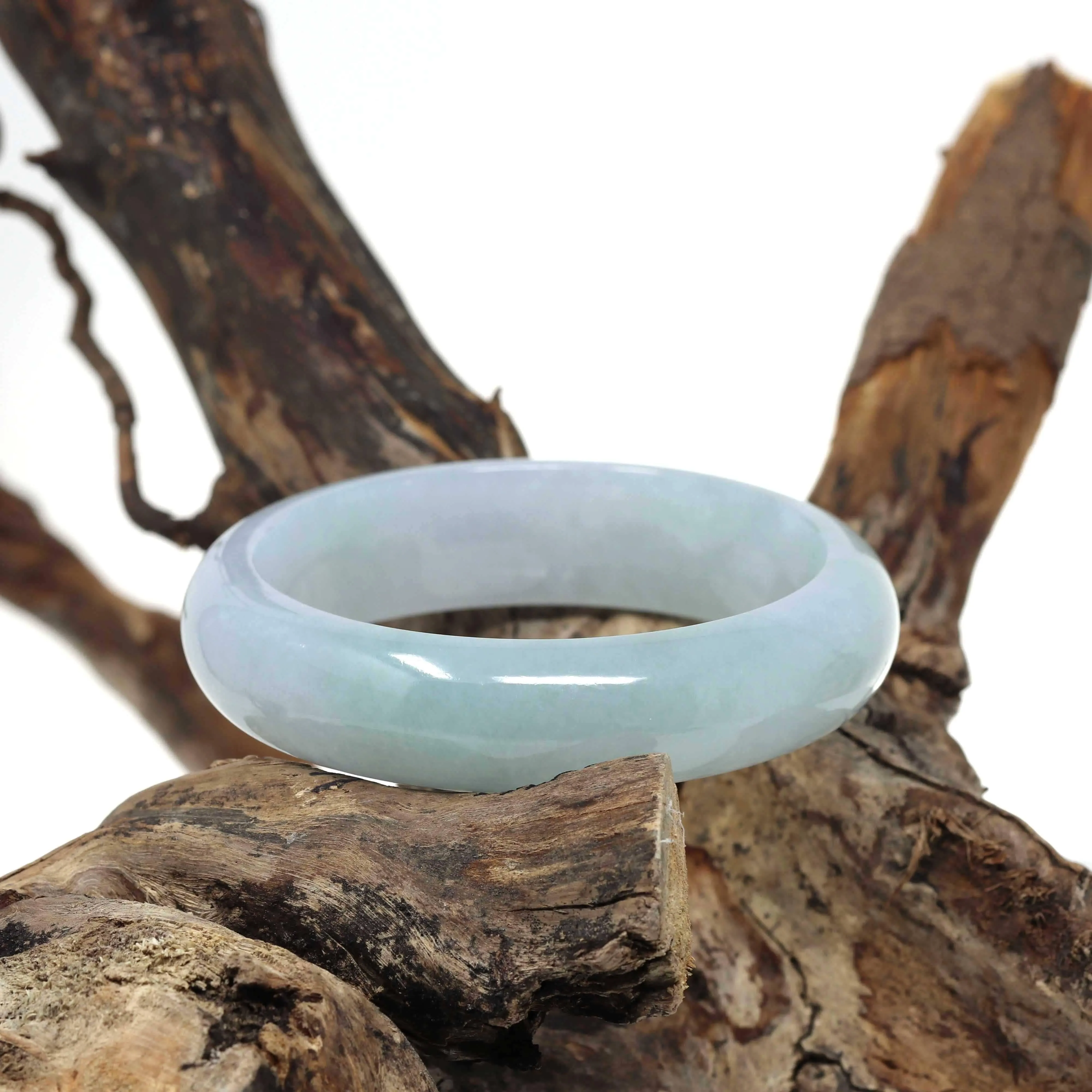 Genuine Burmese Ice Jadeite Jade Bangle Bracelet ( 57.4 mm )#109