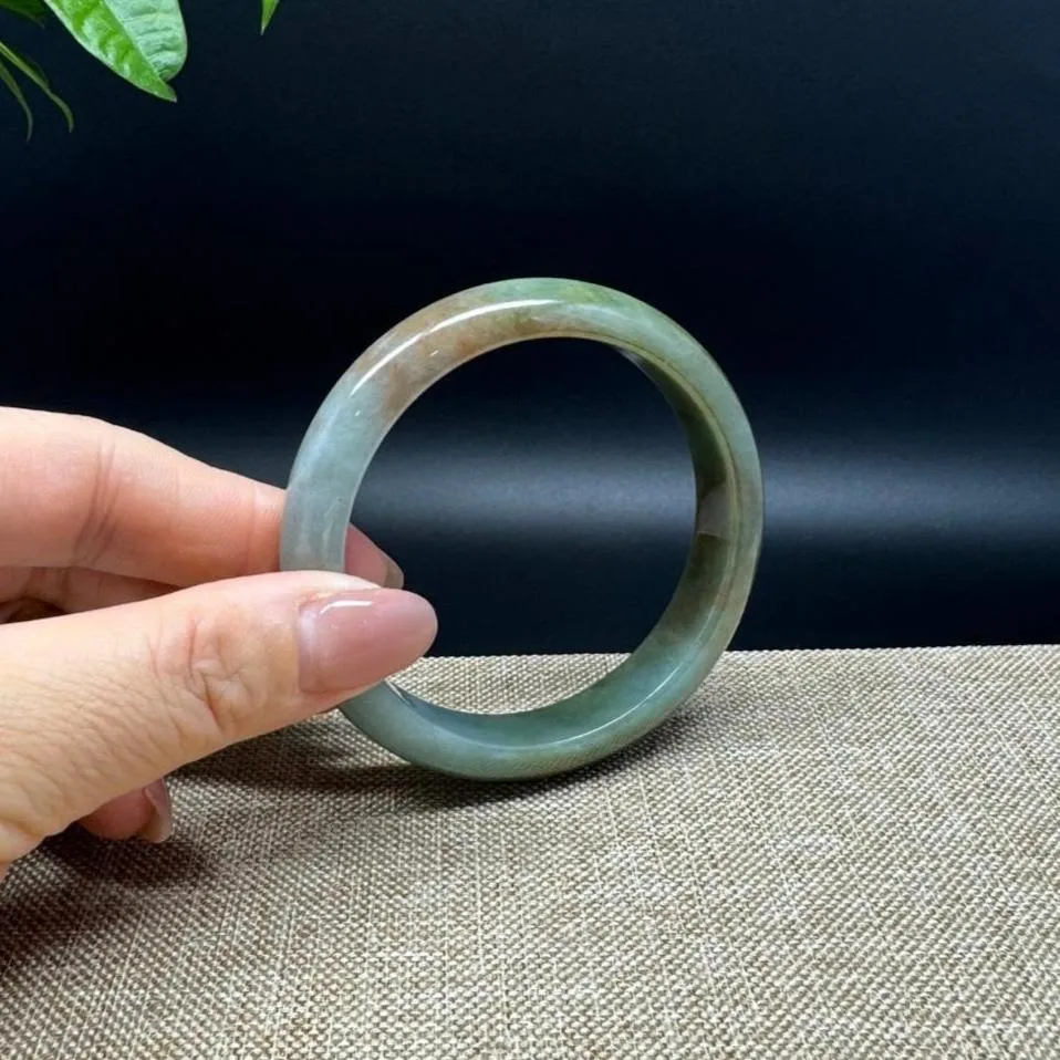 Genuine Burmese Red Green Jade Jadeite Bangle Bracelet ( 56.6mm )