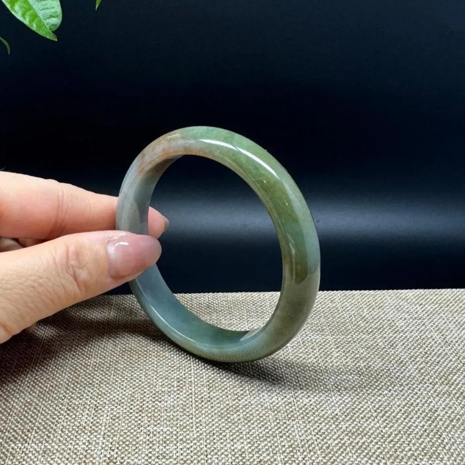 Genuine Burmese Red Green Jade Jadeite Bangle Bracelet ( 56.6mm )