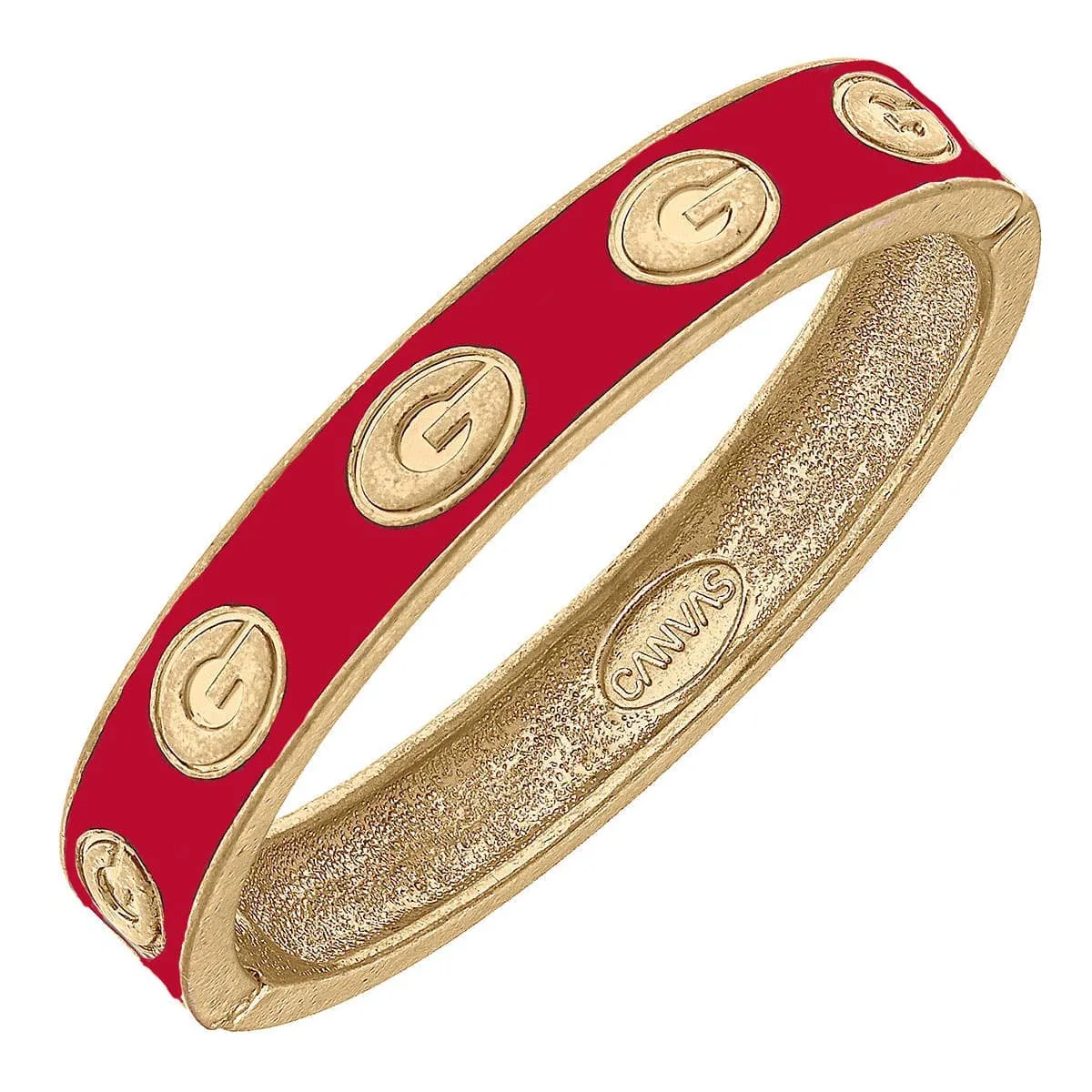 Georgia Bulldogs Enamel Logo Hinge Bangle - Red