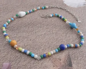 Glass Bead Turquois Glass Mix Necklace