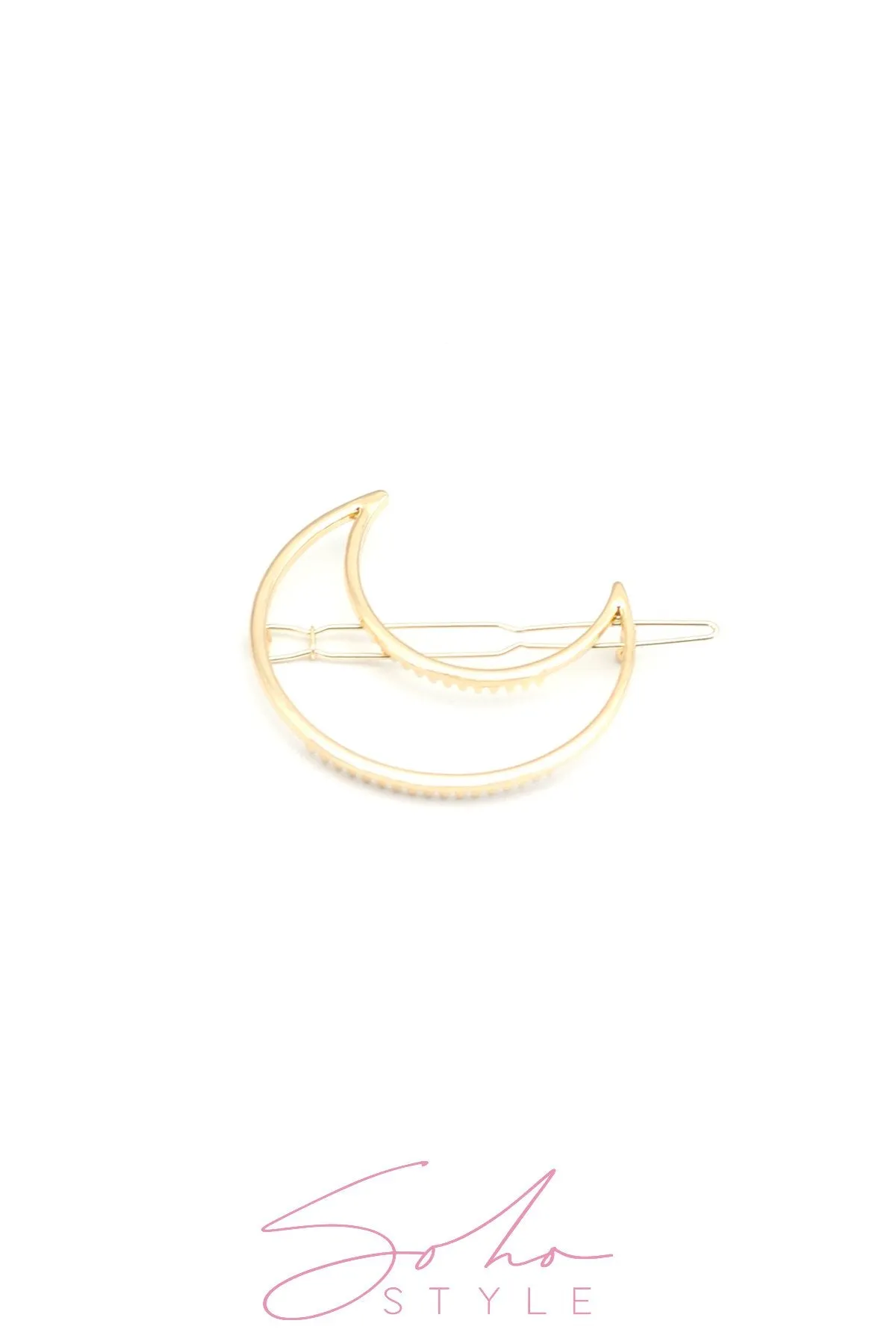 Gold Crescent Moon Barrette