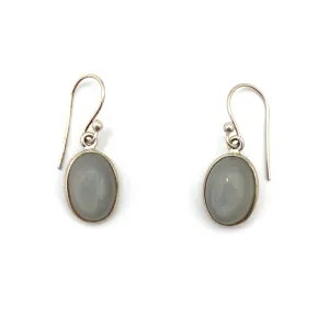 Gray Moonstone Hook Earrings