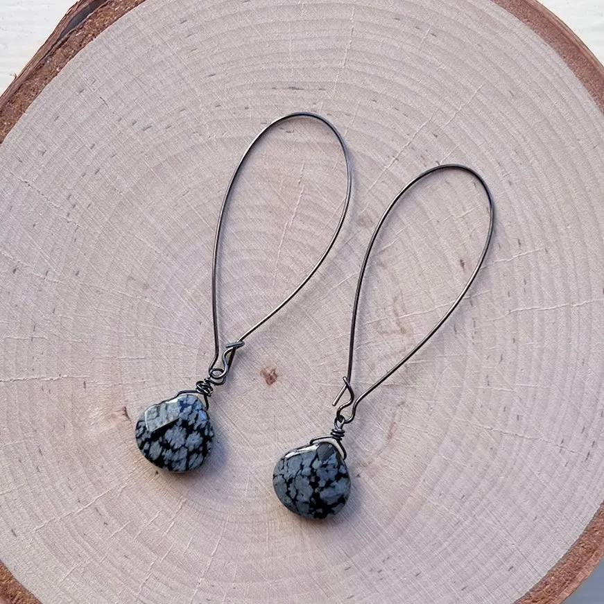 Gunmetal Stella Gemstone Earrings