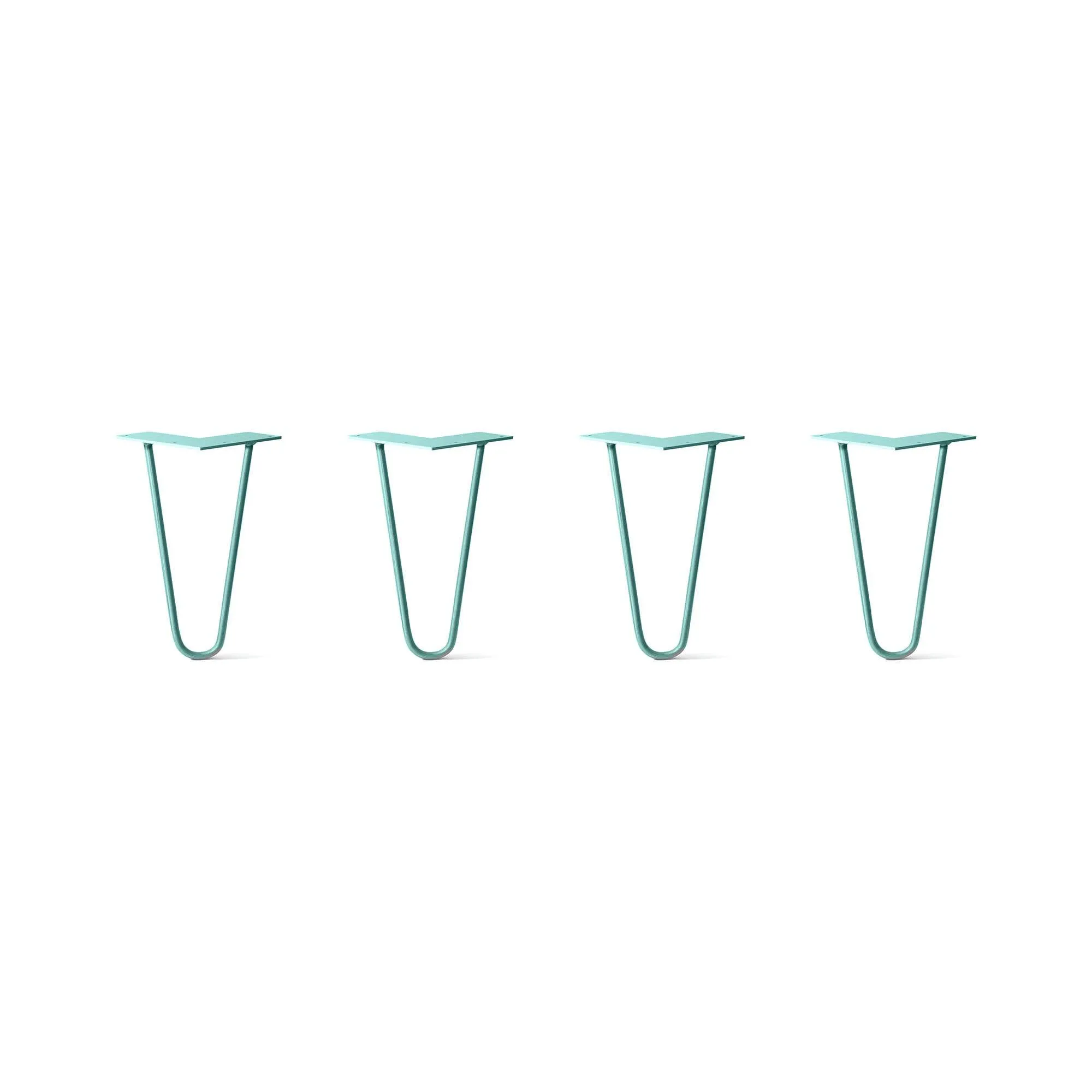 Hairpin Legs Set of 4, 2-Rod Design - Turquoise Powder Coated Finish