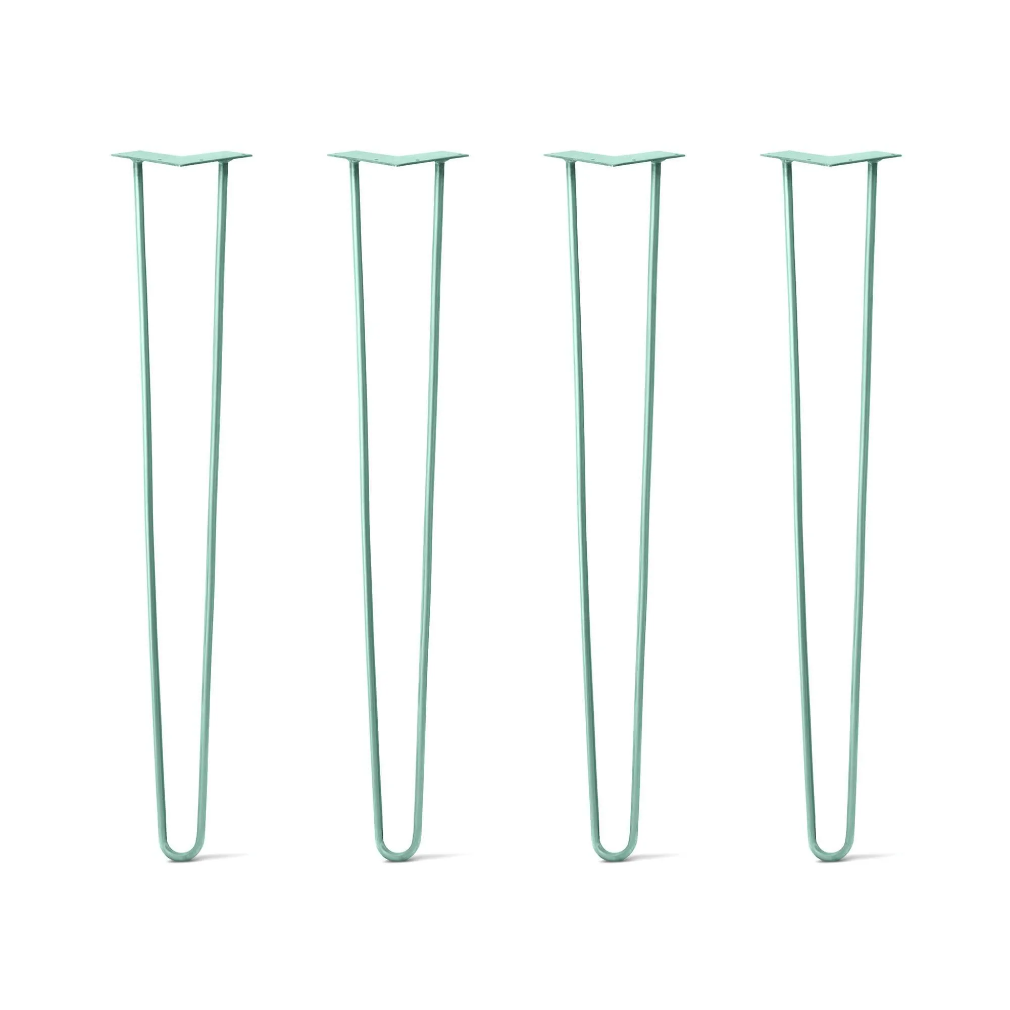 Hairpin Legs Set of 4, 2-Rod Design - Turquoise Powder Coated Finish