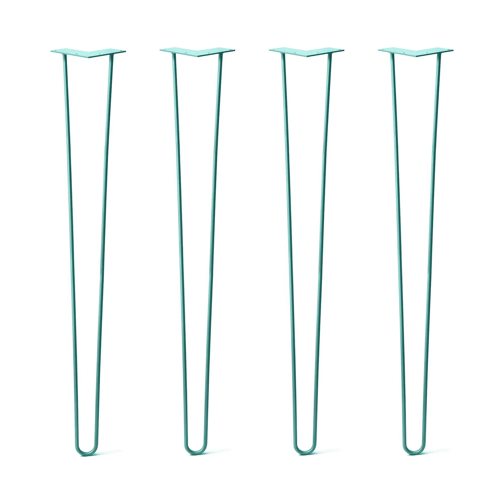 Hairpin Legs Set of 4, 2-Rod Design - Turquoise Powder Coated Finish